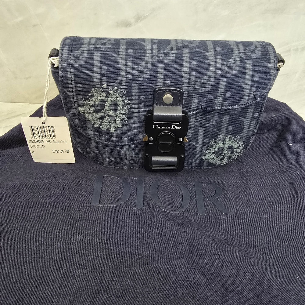 🔥RARE🔥Dior x Denim Tears Collab Blue Saddle Bag - Picture 12 of 12